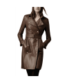 Leather Trench Coat Women 