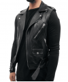 Leather Biker Jacket Sleeveless