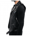 Leather Biker Jacket Sleeveless