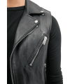 Leather Biker Jacket Sleeveless