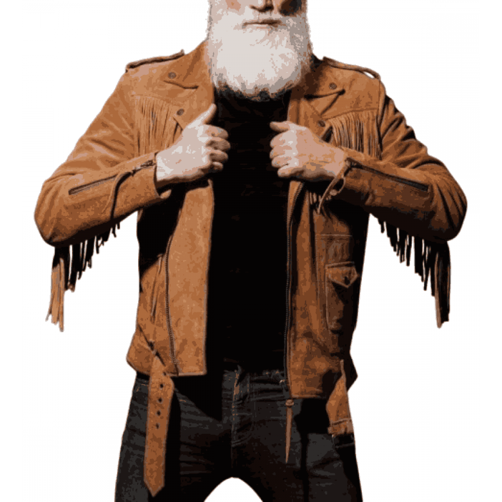 Motorbike Style Fringe Leather Jacket