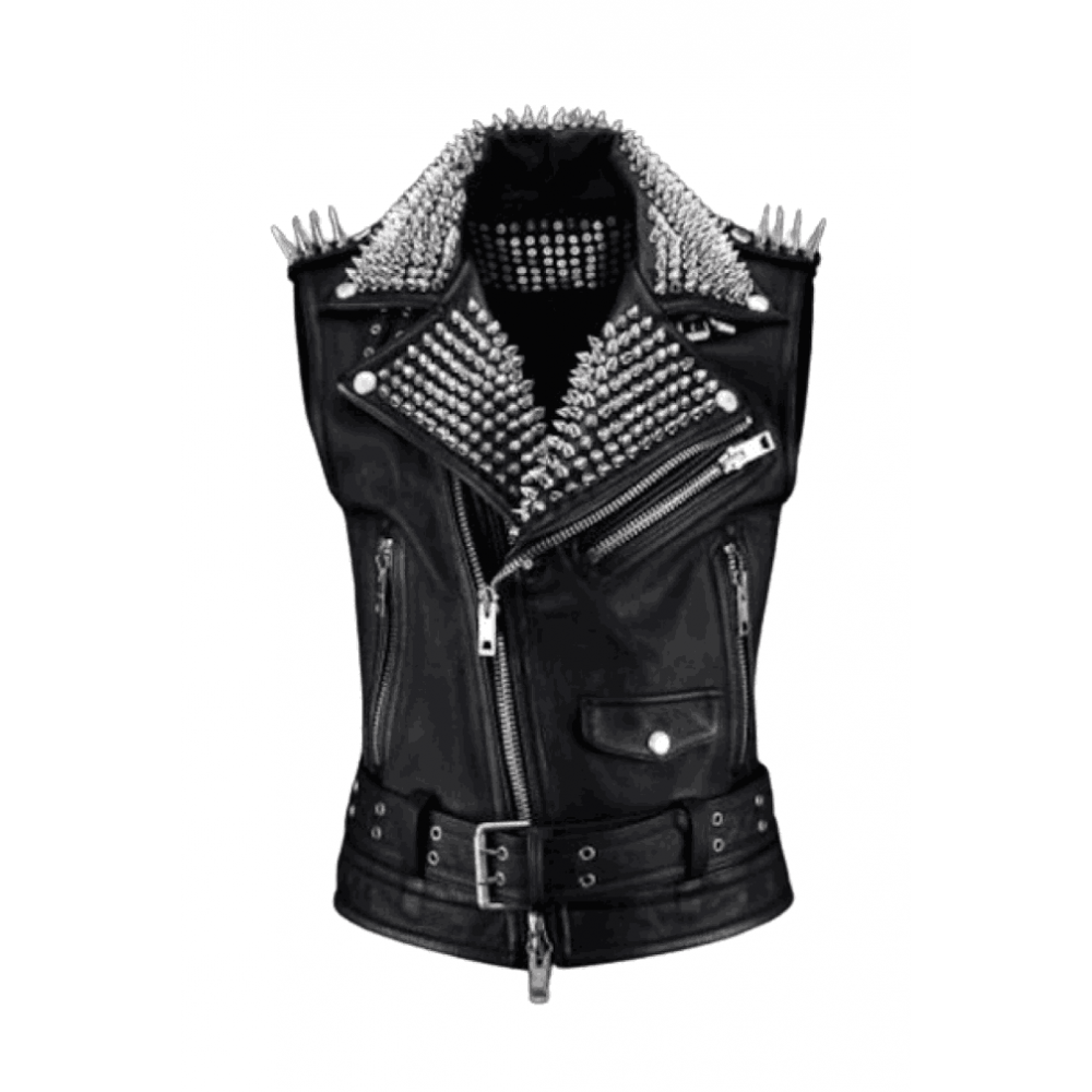 Leather Vest Jacket spike
