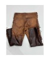 Distress Leather Jeans pants