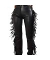 High Waist Fringe Leather Pants