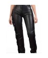 High Waist Fringe Leather Pants