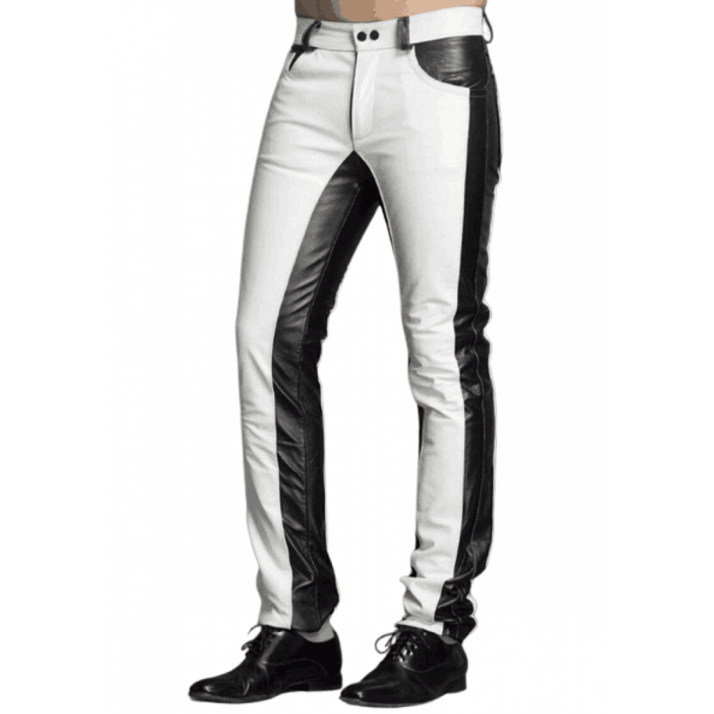 Leather Jeans pants 5 pockets