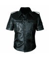Leather short sleeve police shirt