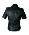 Leather short sleeve police shirt