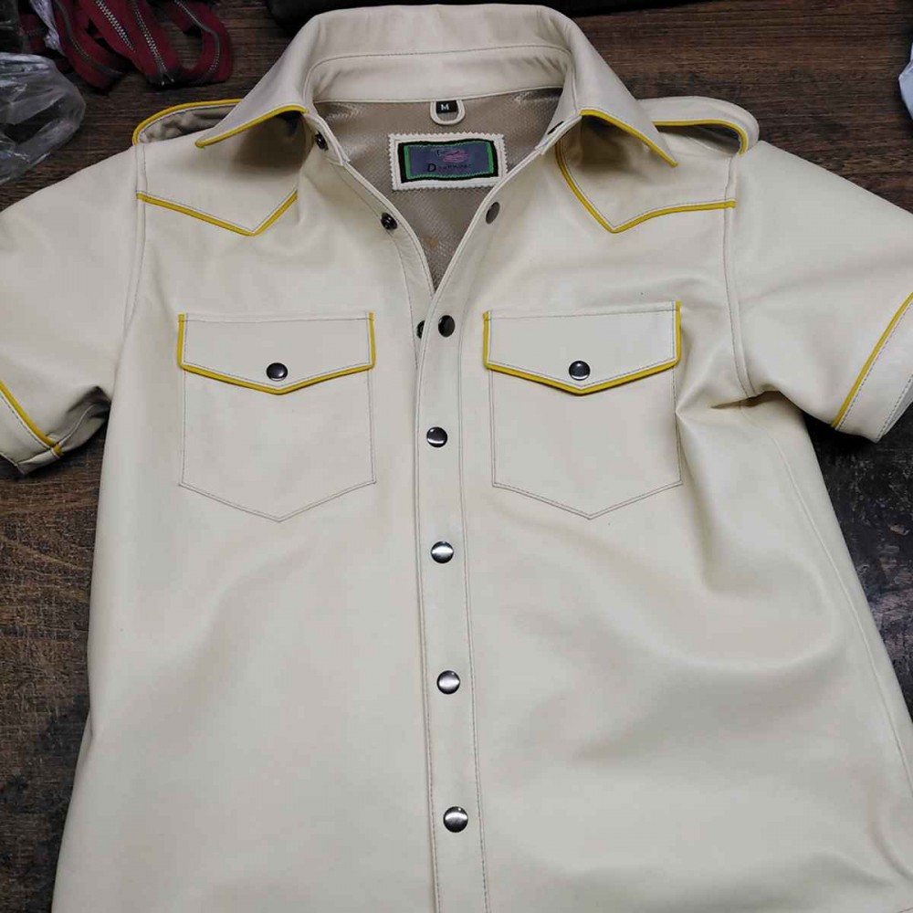 Off-White Leather Piping Shirt Off-White Leather Piping Shirt