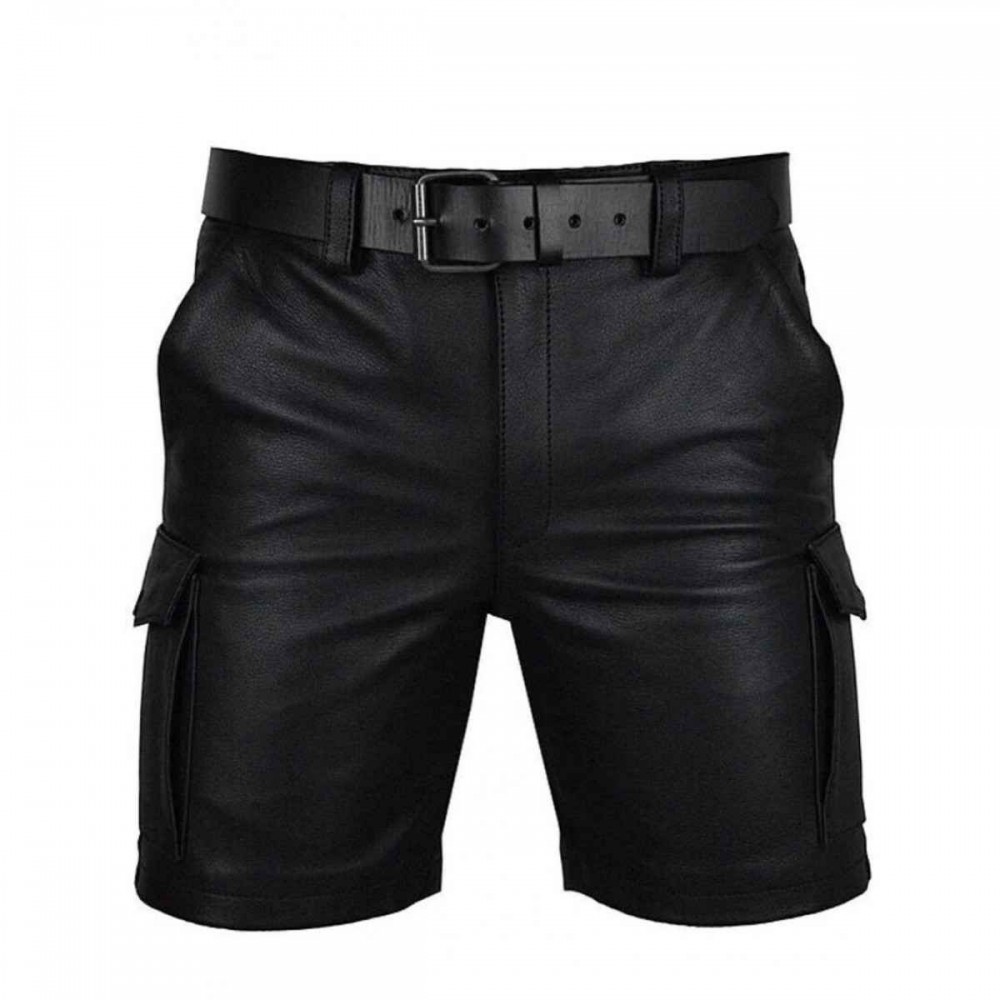 Leather Cargo Shorts