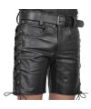 Leather Shorts with side laces