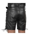 Leather Shorts with side laces