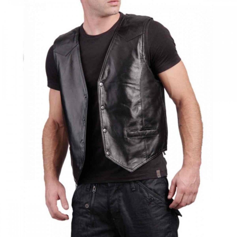 Leather Biker Style Vest Leather Biker Style Vest